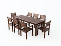 Salon de jardin repas - Bois - 210 x 100 x 75 cm - Brun foncé - Rustique