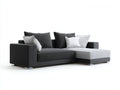Canapé d'angle - Tissu - 268x160x82 cm - Anthracite-Gris clair - Moderne