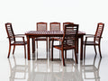 Salon de jardin repas - Bois - 180 x 90 x 75 cm - Brun acajou - Classique
