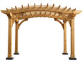 Tonnelle de jardin - Bois - 305 x 255 x 250 cm - Brun doré - Style traditionnel