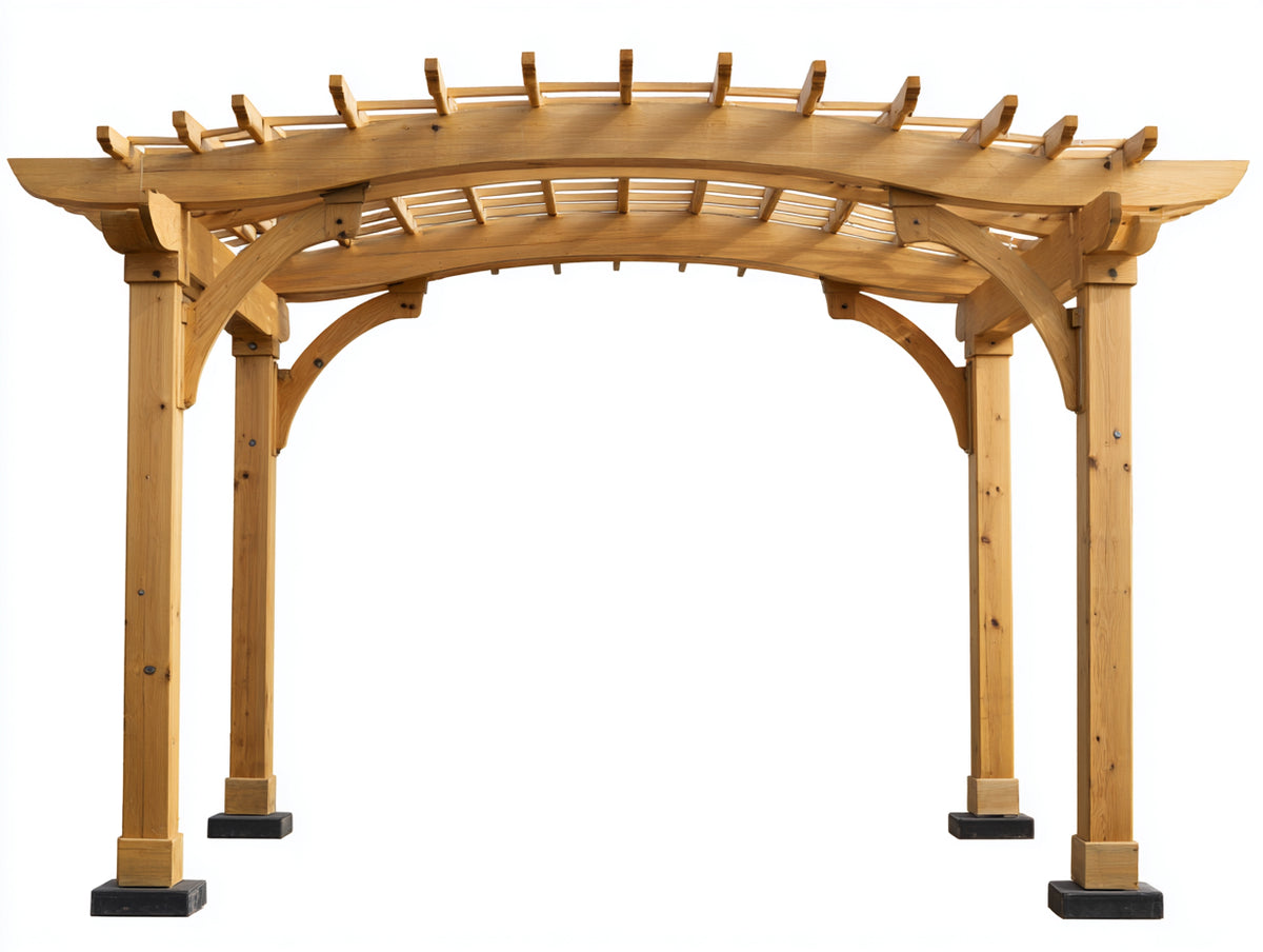 Tonnelle de jardin - Bois - 305 x 255 x 250 cm - Brun doré - Style traditionnel