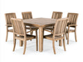 Salon de jardin repas - Bois - 175 x 100 x 75 cm - Bois naturel - Rustique