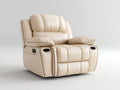 Fauteuil relax - Similicuir - 105 x 98 x 111 cm - Crème - Contemporain