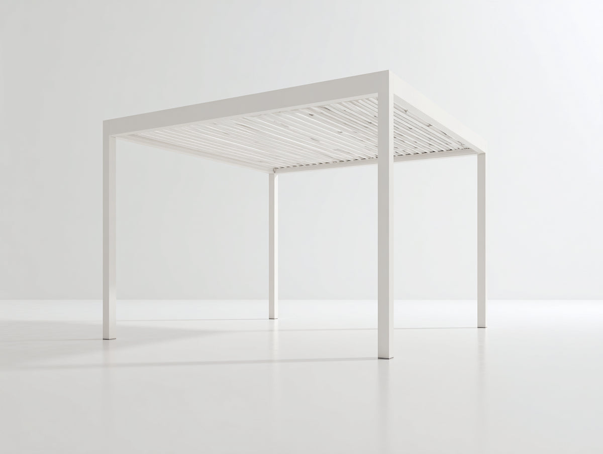 Tonnelle de jardin - Aluminium - 305 x 305 x 245 cm - Blanc - Style moderne