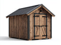 Abri de jardin-Bois-225x175x230 cm-Brun naturel-Noir-Style rustique
