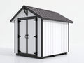 Abri de jardin-Bois-210x165x228 cm-Blanc-Gris anthracite-Style classique