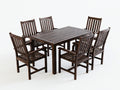 Salon de jardin repas - Bois - 165 x 90 x 75 cm - Brun foncé - Traditionnel