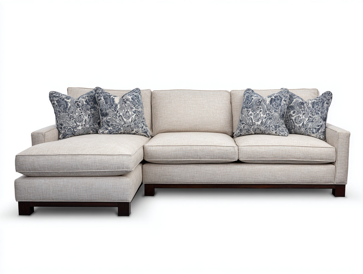 Canapé d'angle - Tissu - 302x170x86 cm - Beige clair - Contemporain