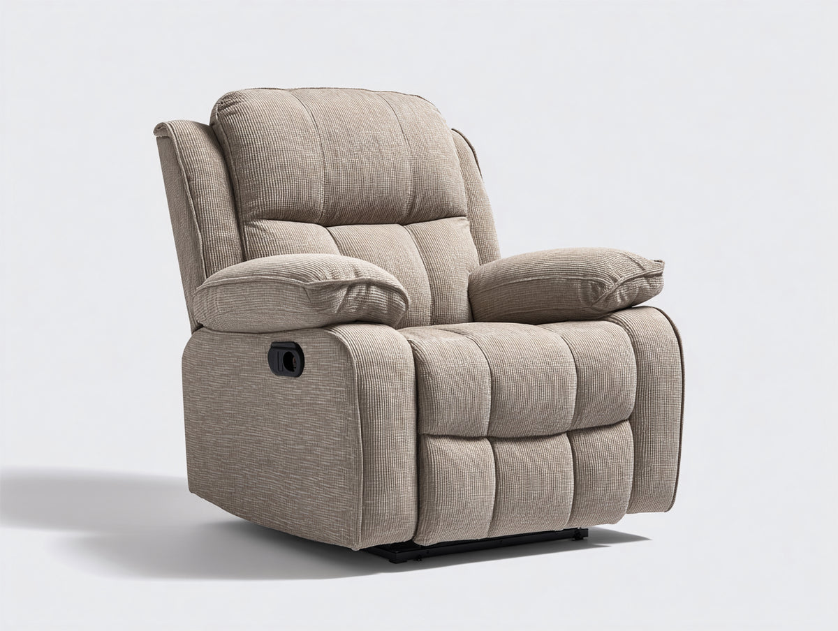 Fauteuil relax - Tissu - 100 x 95 x 109 cm - Taupe clair - Classique contemporain