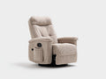 Fauteuil relax - Velours côtelé - 94 x 90 x 108 cm - Beige clair - Contemporain