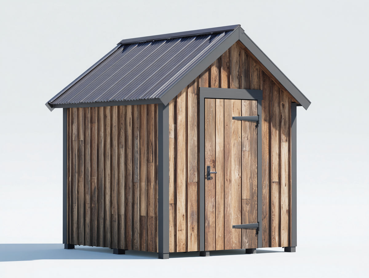 Abri de jardin-Bois-200x150x220 cm-Brun naturel-Gris anthracite-Style rustique