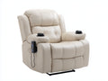 Fauteuil relax - Similicuir - 103 x 97 x 110 cm - Beige clair - Confort contemporain