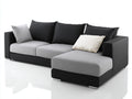 Canapé d'angle - Tissu - 286x168x86 cm - Anthracite-Gris clair - Contemporain