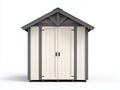 Abri de jardin-Bois-195x150x230 cm-Blanc cassé-Gris anthracite-Style classique