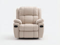 Fauteuil relax - Similicuir - 95 x 92 x 105 cm - Beige - Style contemporain
