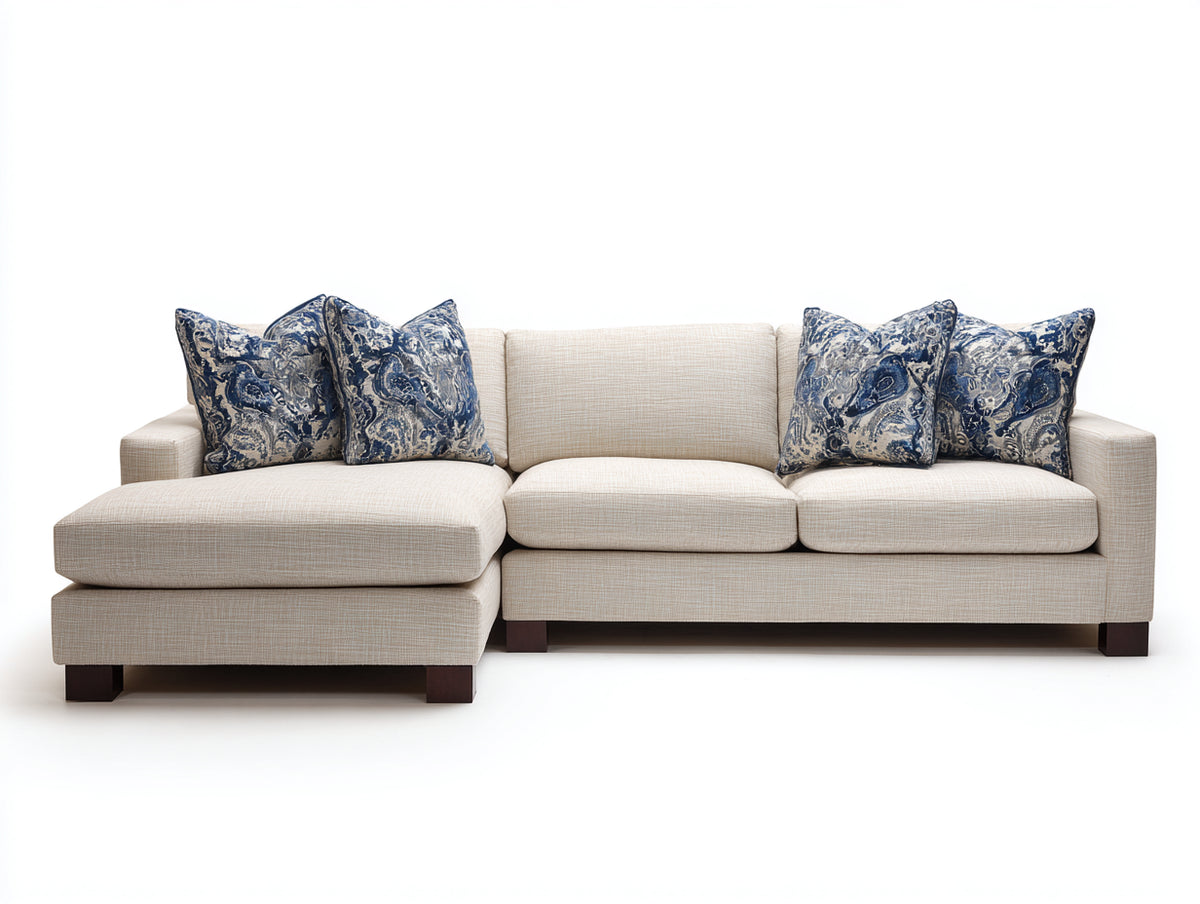 Canapé d'angle - Tissu - 295x170x84 cm - Beige clair - Moderne