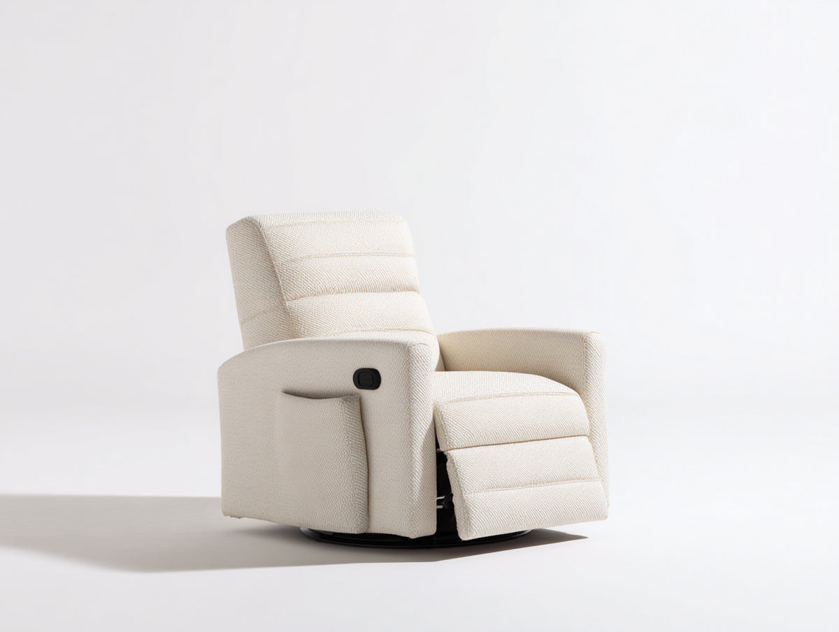 Fauteuil relax - Tissu - 84 x 90 x 104 cm - Crème - Moderne