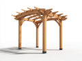 Tonnelle de jardin - Bois - 325 x 285 x 255 cm - Marron clair - Style naturel