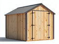 Abri de jardin-Bois-265x205x242 cm-Bois naturel-Gris foncé-Style traditionnel