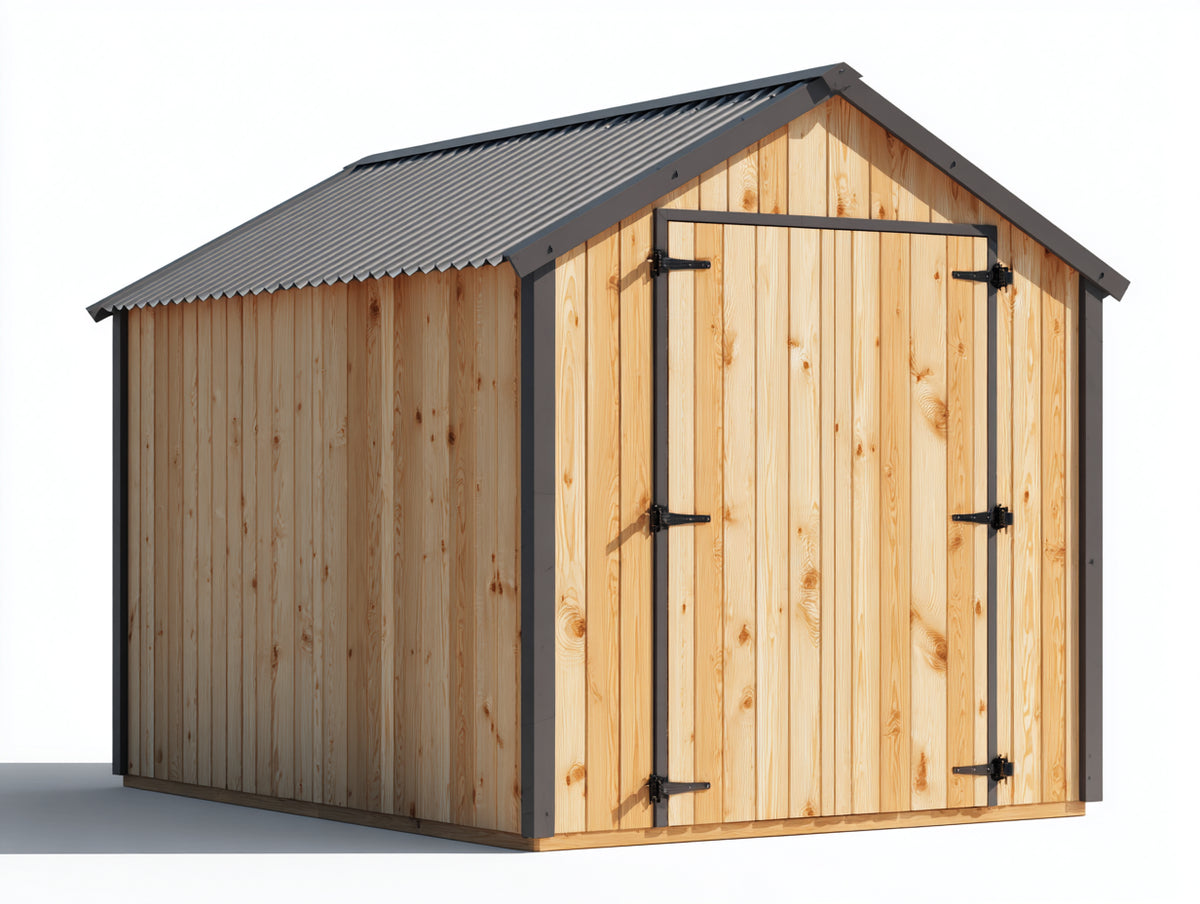 Abri de jardin-Bois-265x205x242 cm-Bois naturel-Gris foncé-Style traditionnel