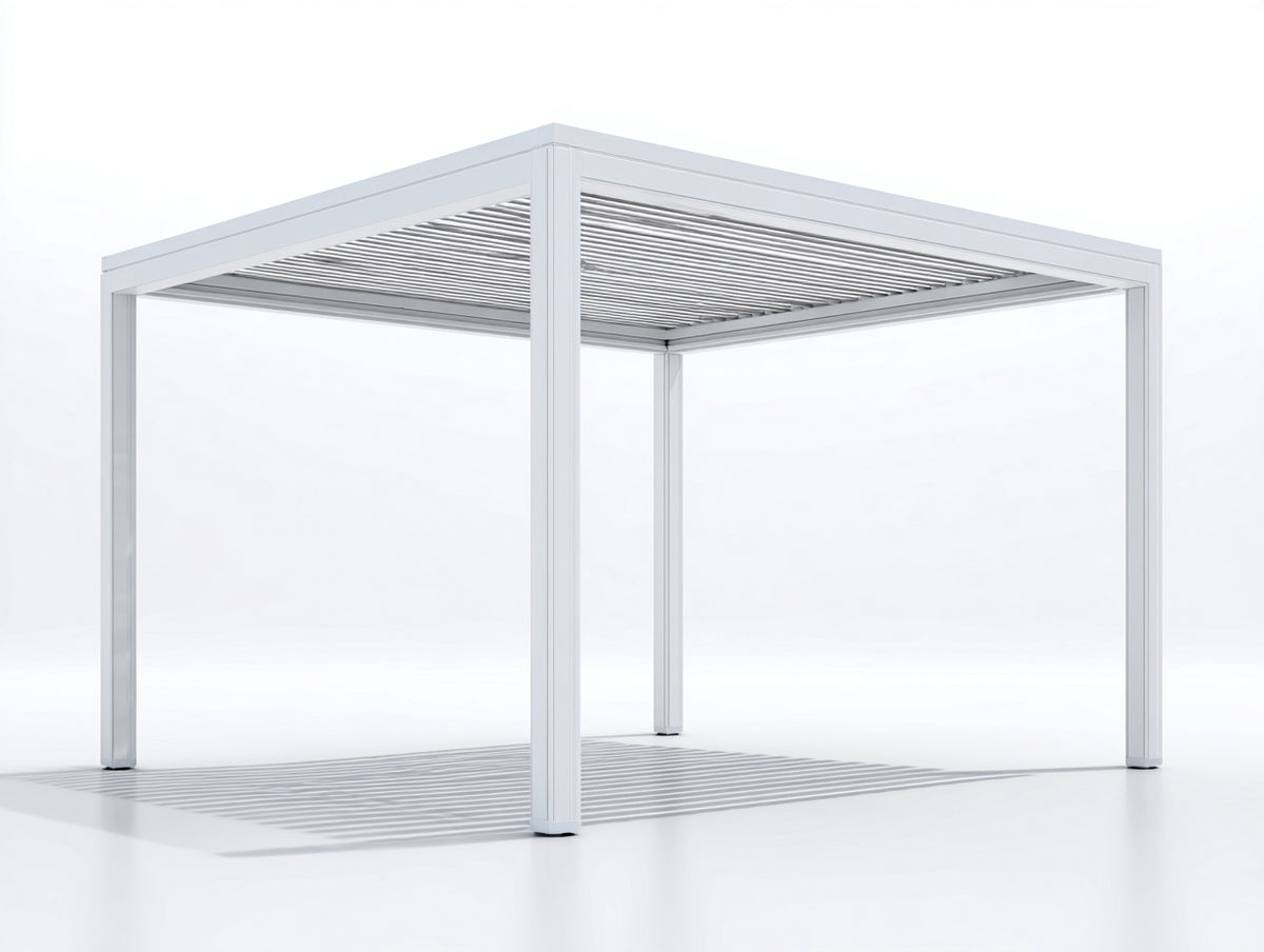 Tonnelle de jardin - Aluminium - 400 x 300 x 255 cm - Blanc - Style contemporain